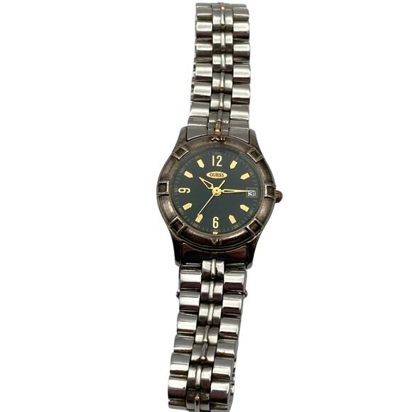 VTG Guess 1995 Dark Green Womens Watch 26mm - New Battery Wrist 7.25 Can Shorten - Picture 1 of 9
